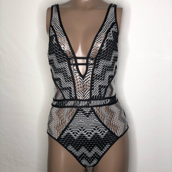 BECCA Other - BECCA Reveal Plunge Crochet Back Tie Swimsuit